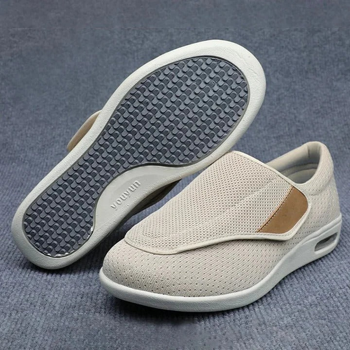 Adjustable Wide Fit Shoes with Hook and Loop Closure and Padded Insole