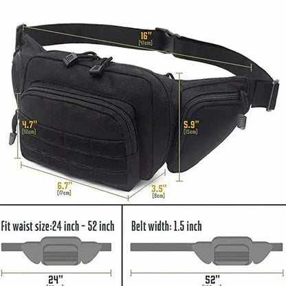 Concealed Carry Waist Pack with Multi-Compartment Storage and Adjustable Strap