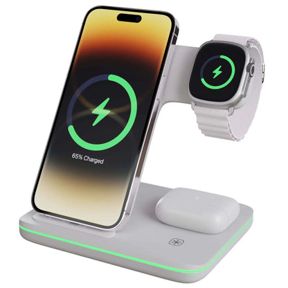 Wireless Charging Dock with Magnetic Alignment for Phone, Watch and Earbuds