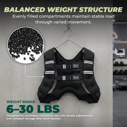 Iron Sand Weighted Vest with Adjustable Straps and Reflective Strips for Training