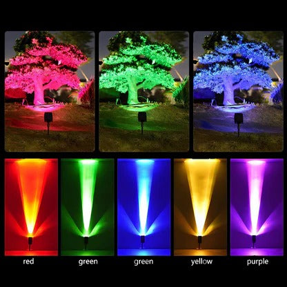 Solar Spot Light with Adjustable Zoom Lens and RGB Color Modes