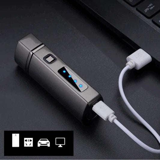 Electric Torch Lighter with Rechargeable Battery and Wind-Resistant Flame