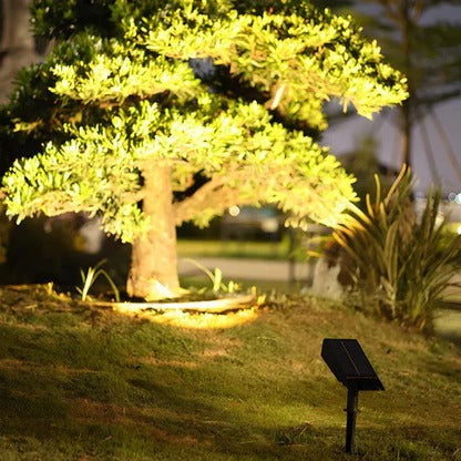Solar Spot Light with Adjustable Zoom Lens and RGB Color Modes