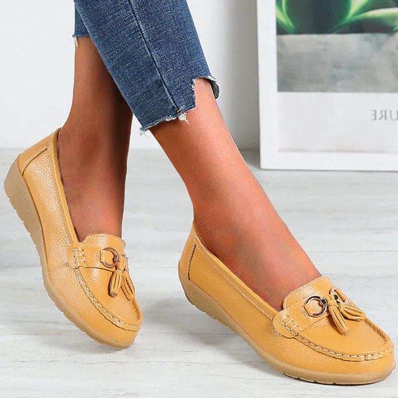 Women's Premium Hide Loafers with Ergonomic Insoles and Air-Permeable Build