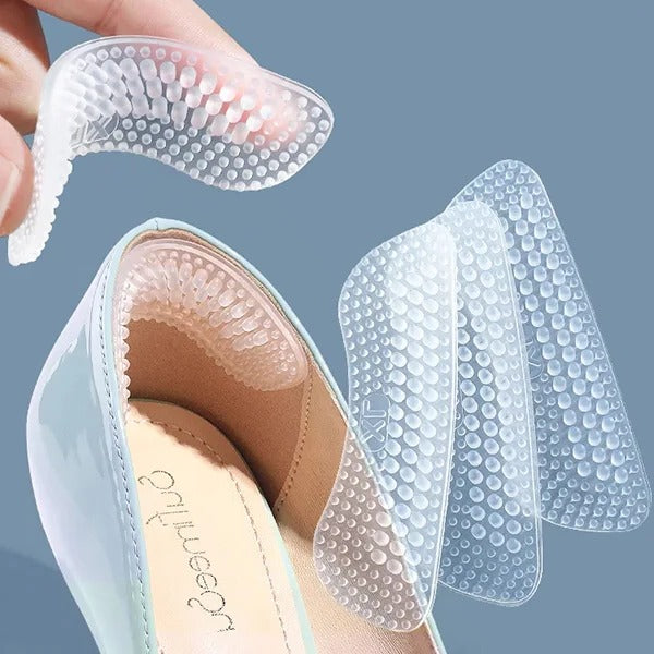 Heel Grip Inserts with Textured Surface and Shock Absorption, 4 Thickness Options