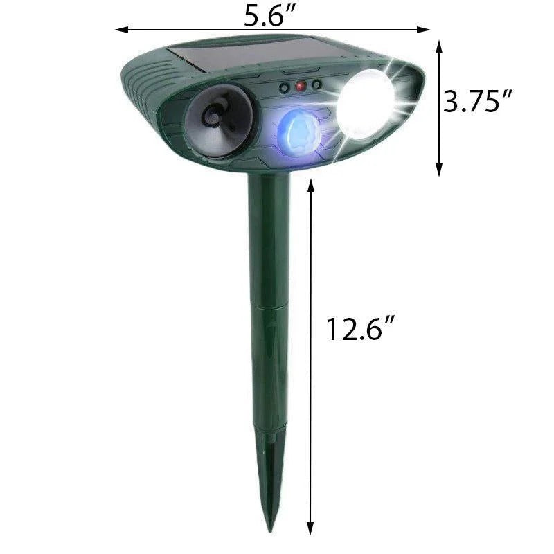 Ultrasonic Animal Repellent with Solar Charging and Motion Detection