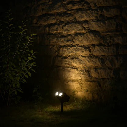 Solar Spot Light with Adjustable Zoom Lens and RGB Color Modes