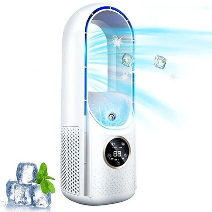 Portable Air Conditioner with Bladeless Design and Six Speed Settings for Small Rooms