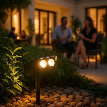 Solar Spot Light with Adjustable Zoom Lens and RGB Color Modes