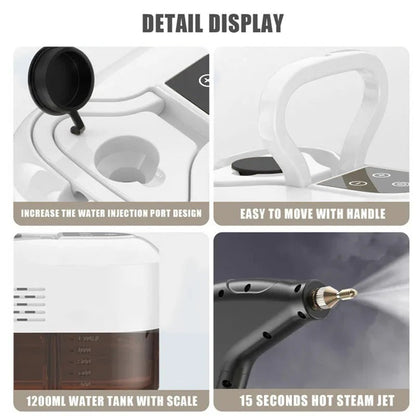 High Pressure Steam Cleaner with Five Brush Heads and Adjustable Settings