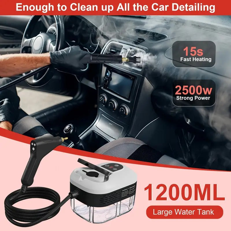 High Pressure Steam Cleaner with Five Brush Heads and Adjustable Settings