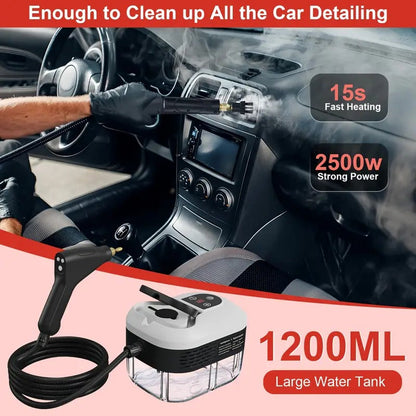 High Pressure Steam Cleaner with Five Brush Heads and Adjustable Settings