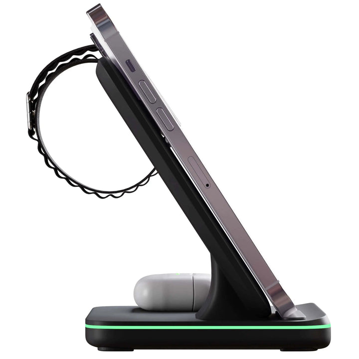 Wireless Charging Dock with Magnetic Alignment for Phone, Watch and Earbuds