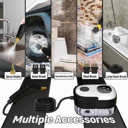 High Pressure Steam Cleaner with Five Brush Heads and Adjustable Settings