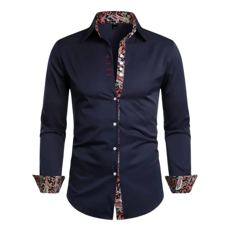 Extended Length Dress Shirt with Pointed Collar