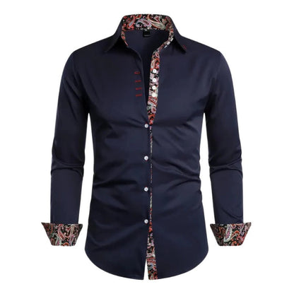 Extended Length Dress Shirt with Pointed Collar
