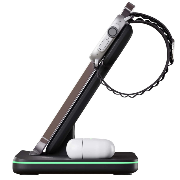 Wireless Charging Dock with Magnetic Alignment for Phone, Watch and Earbuds