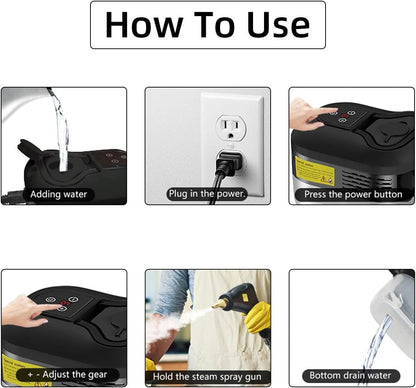 High Pressure Steam Cleaner with Five Brush Heads and Adjustable Settings