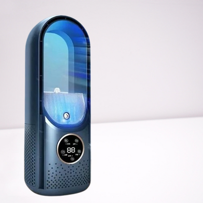 Portable Air Conditioner with Bladeless Design and Six Speed Settings for Small Rooms