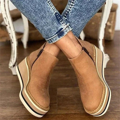 Low Ankle Boots with Side Zipper and Grip-Focused Outsole