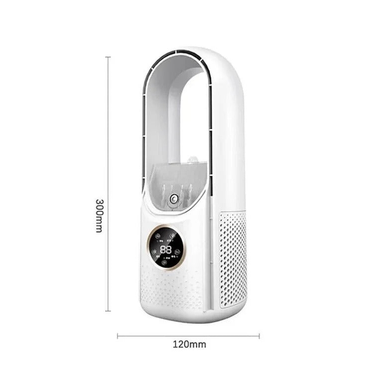 Portable Air Conditioner with Bladeless Design and Six Speed Settings for Small Rooms