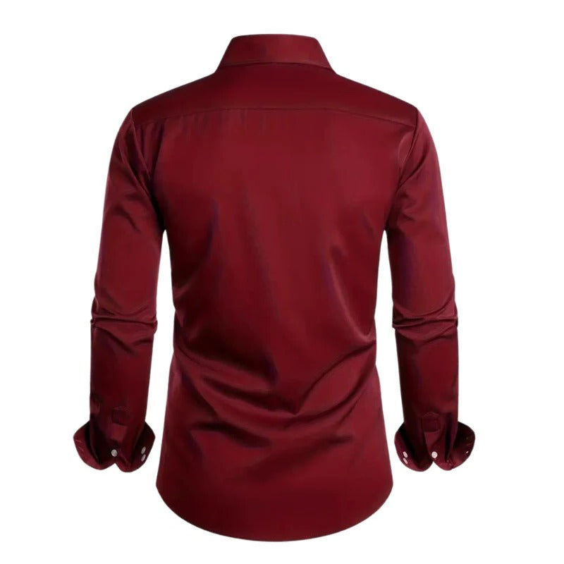 Extended Length Dress Shirt with Pointed Collar