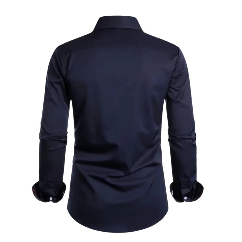 Extended Length Dress Shirt with Pointed Collar