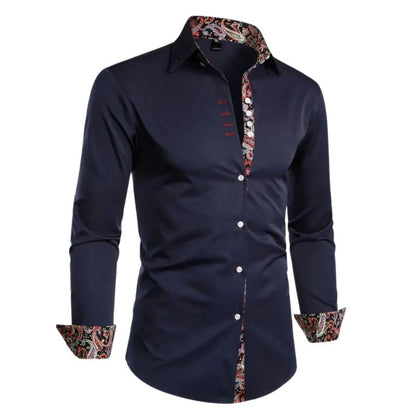 Extended Length Dress Shirt with Pointed Collar