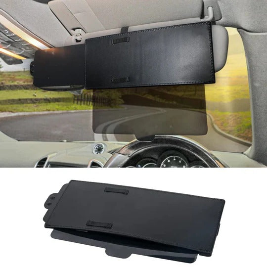 Polarized Car Sun Visor with Adjustable Clip System and 95% Glare Reduction