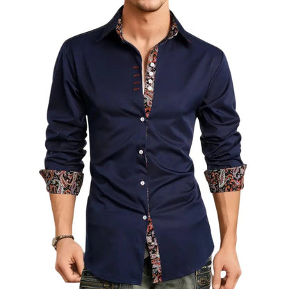 Extended Length Dress Shirt with Pointed Collar