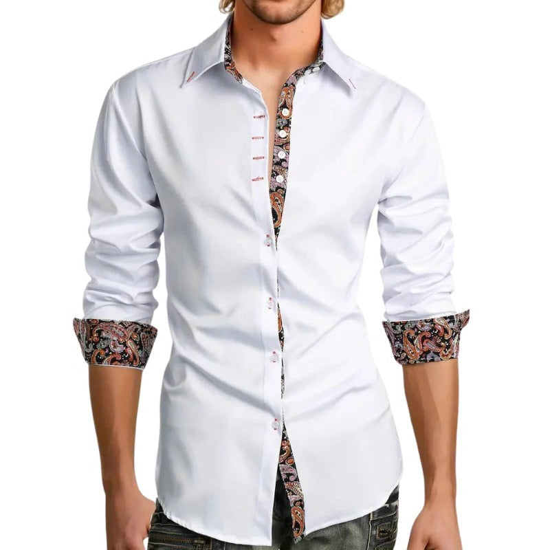 Extended Length Dress Shirt with Pointed Collar