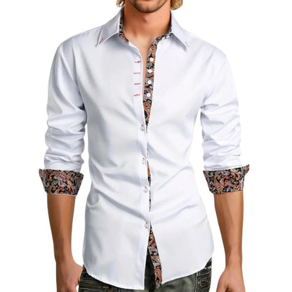 Extended Length Dress Shirt with Pointed Collar