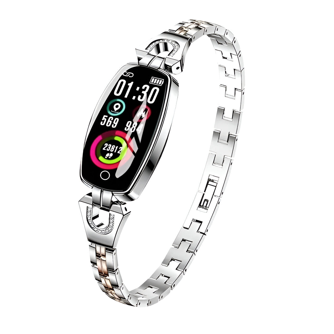 Smart Fitness Bracelet with Heart Rate Monitor and Color Touchscreen, IP67 Rated