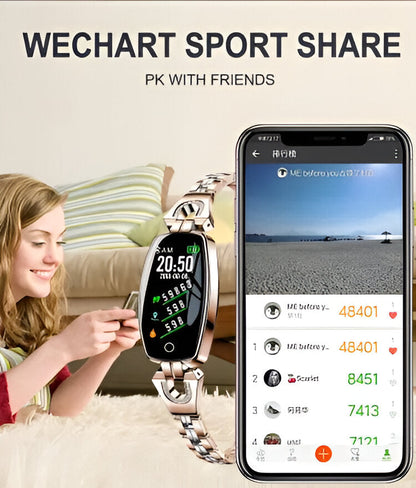 Smart Fitness Bracelet with Heart Rate Monitor and Color Touchscreen, IP67 Rated