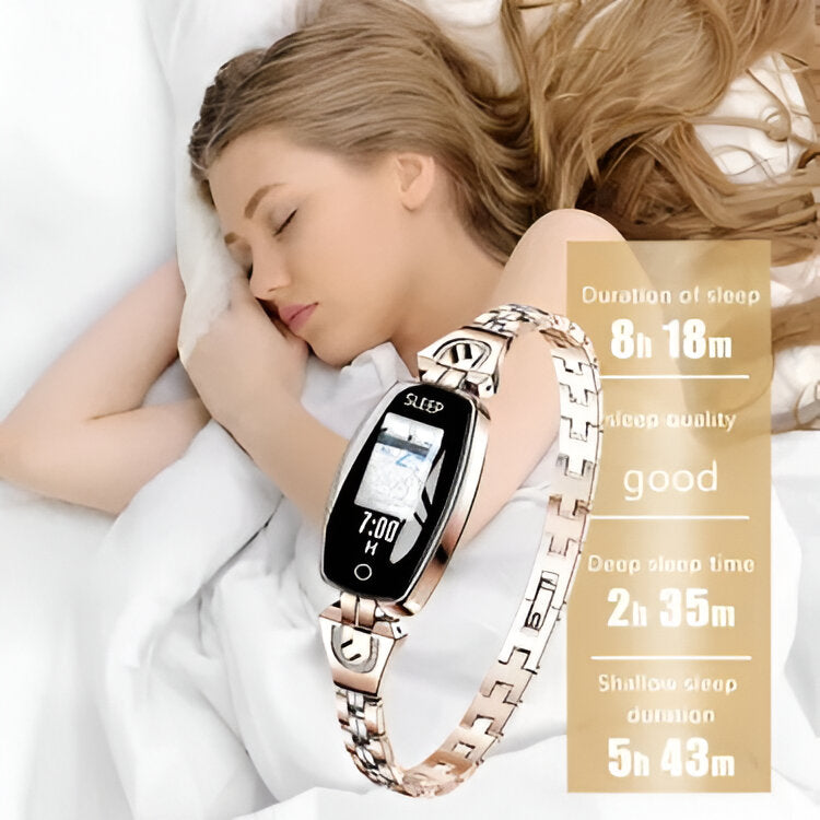 Smart Fitness Bracelet with Heart Rate Monitor and Color Touchscreen, IP67 Rated
