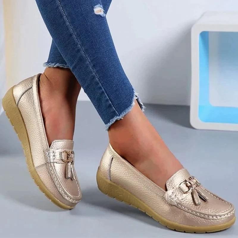 Women's Premium Hide Loafers with Ergonomic Insoles and Air-Permeable Build