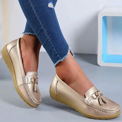Women's Premium Hide Loafers with Ergonomic Insoles and Air-Permeable Build