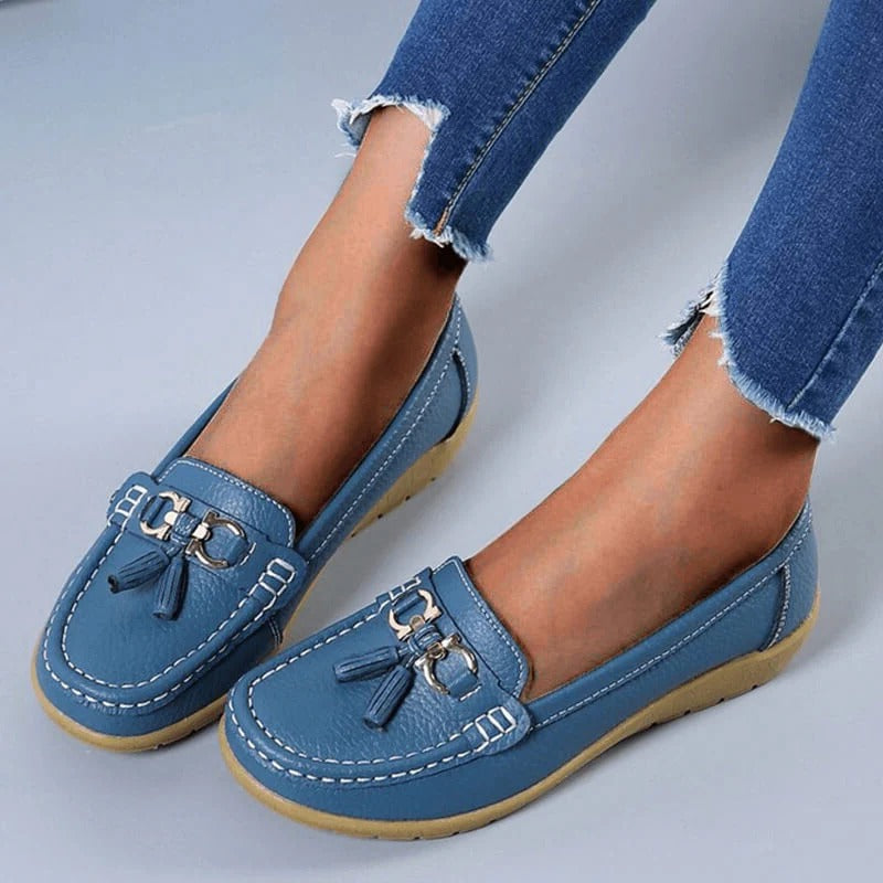 Women's Premium Hide Loafers with Ergonomic Insoles and Air-Permeable Build