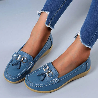 Women's Premium Hide Loafers with Ergonomic Insoles and Air-Permeable Build