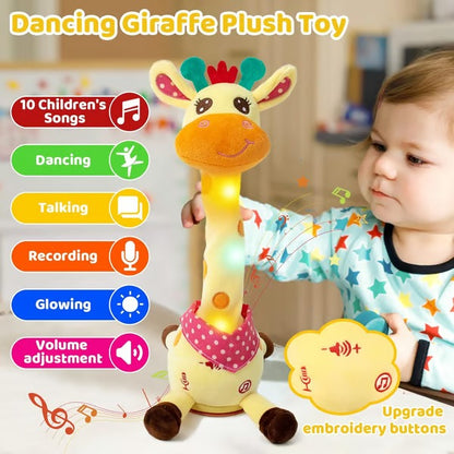 Interactive Plush Toy Giraffe with 60 Songs and Voice Recording, 12in Rechargeable
