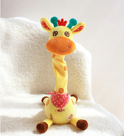 Interactive Plush Toy Giraffe with 60 Songs and Voice Recording, 12in Rechargeable