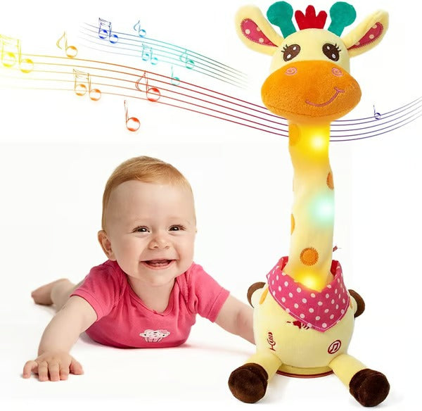 Interactive Plush Toy Giraffe with 60 Songs and Voice Recording, 12in Rechargeable