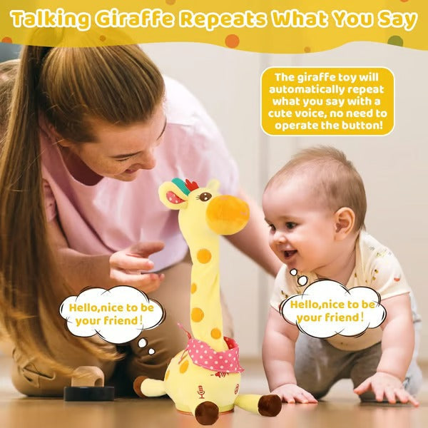 Interactive Plush Toy Giraffe with 60 Songs and Voice Recording, 12in Rechargeable