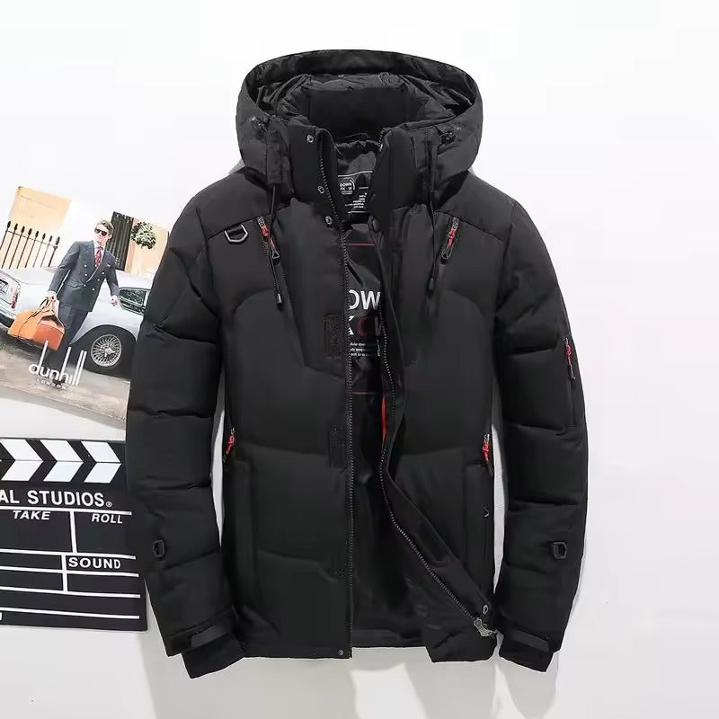 Men's Winter Parka with Duck Down Insulation and Neoprene Storm Cuffs for Extreme Cold