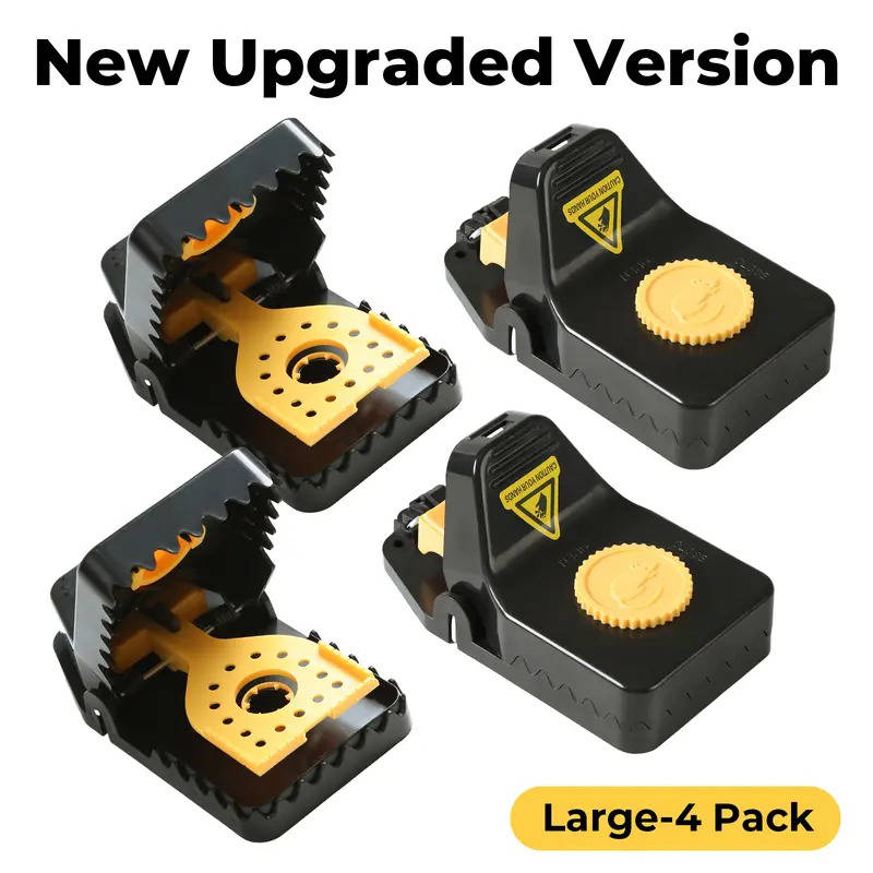 Reusable Mouse Trap with No Touch Button Release and Sensitive Trigger, 4 Pack