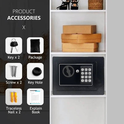 Digital Keypad Safe Box with Sensor Light and Emergency Keys