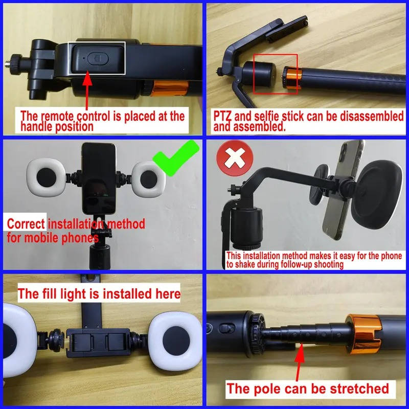 Smart Face Tracking Tripod with Dual Fill Lights and 360° Auto Rotation for Vlogging