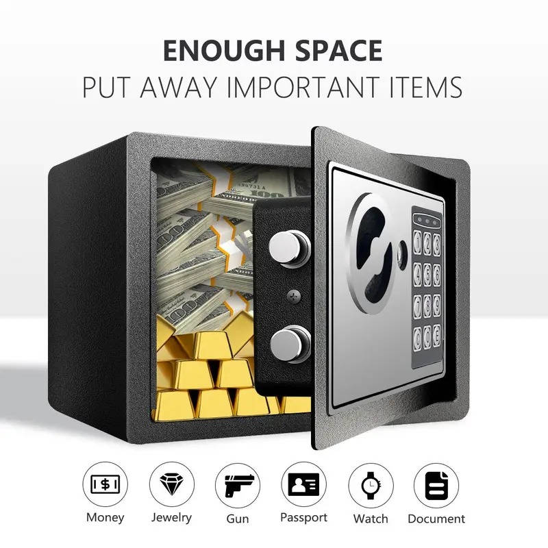 Digital Keypad Safe Box with Sensor Light and Emergency Keys