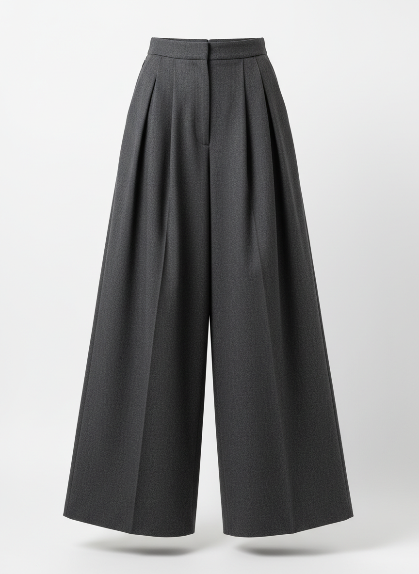 Dark Gray Wide Leg Pants for Women