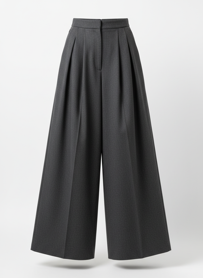 Dark Gray Wide Leg Pants for Women